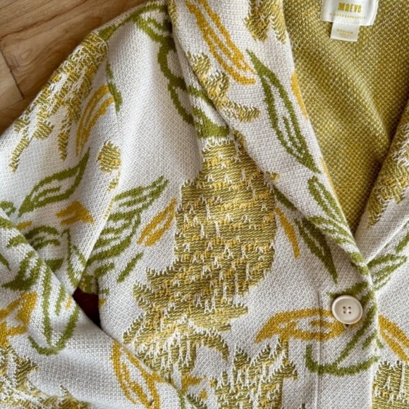 ANTHROPOLOGIE NEW MAEVE PINEAPPLE CARDIGAN SIZE M RETAIL $148 - Picture 6 of 7